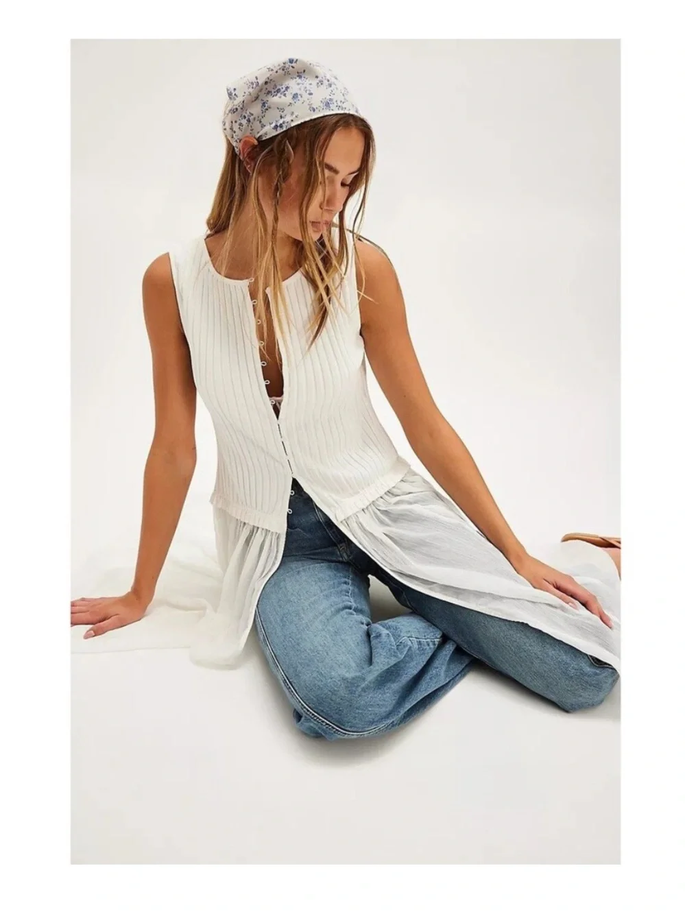 Free People Twice As Nice Maxi Top in Ivory